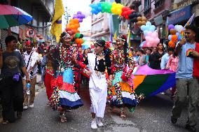 Gaijatra Parade In Kathmandu.