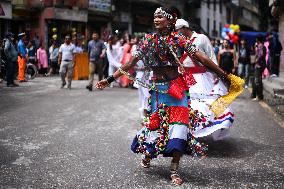 Gaijatra Parade In Kathmandu.