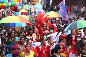 Gaijatra Parade In Kathmandu.