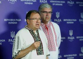 Briefing of European Solidarity MPs in Ukrainian parliament