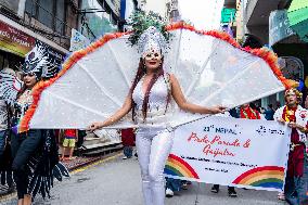 LGBTQ+ Community Members Are Participating In An Annual Pride Parade In Nepal