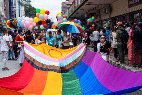 LGBTQ+ Community Members Are Participating In An Annual Pride Parade In Nepal