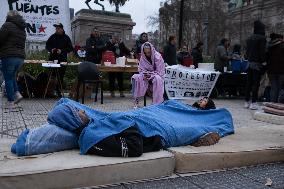 Social And Political Organizations Held A ''Colchonazo'' In Plaza De Mayo In Buenos Aires