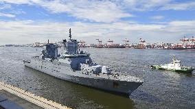 German navy frigate at Tokyo port