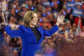 Democratic Presidential Candidate Kamala Harris And Vice-presidential Pick Tim Walz Hold A Rally In Milwaukee, Wisconsin, On Aug