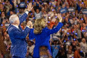 Democratic Presidential Candidate Kamala Harris And Vice-presidential Pick Tim Walz Hold A Rally In Milwaukee, Wisconsin, On Aug