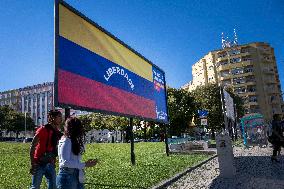 Billboard Supporting Venezuela In Lisbon