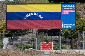 Billboard Supporting Venezuela In Lisbon