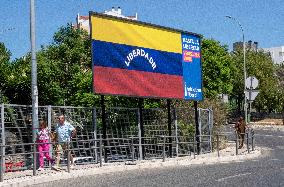 Billboard Supporting Venezuela In Lisbon