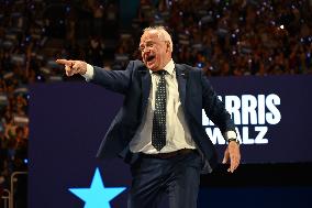 Democratic Vice Presidential Candidate Minnesota Gov. Tim Walz Speaks At The Fiserv Forum During A Harris-Walz Campaign Rally In