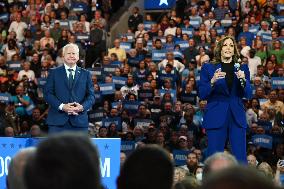 Kamala Harris And Tim Walz Campaign In Milwaukee Wisconsin