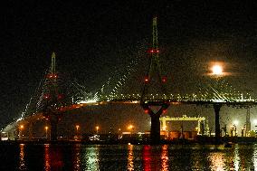 Full Supermoon Lights Up The Sky - Cadiz