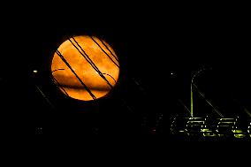 Full Supermoon Lights Up The Sky - Cadiz