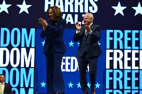 Kamala Harris And Tim Walz Campaign In Milwaukee Wisconsin