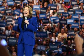 Kamala Harris And Tim Walz Campaign In Milwaukee Wisconsin