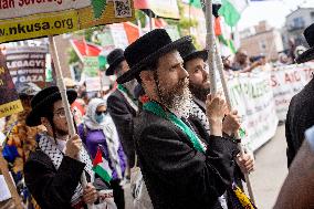 Protesters March Outside DNC in Chicago Against Gaza War