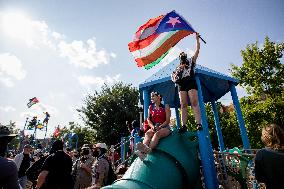 Protesters March Outside DNC in Chicago Against Gaza War