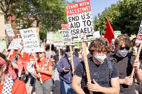 Protesters March Outside DNC in Chicago Against Gaza War