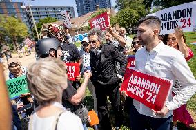 Protesters March Outside DNC in Chicago Against Gaza War