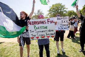 Protesters March Outside DNC in Chicago Against Gaza War