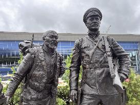 Dersu Uzala bronze statue near Vladivostok