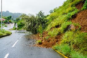 Monsoon Rainfall Induces Landslide In Nepal.