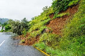 Monsoon Rainfall Induces Landslide In Nepal.