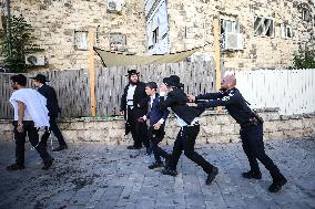 Ultra-Orthodox Jews In West Jerusalem Protest Mandatory Military Service