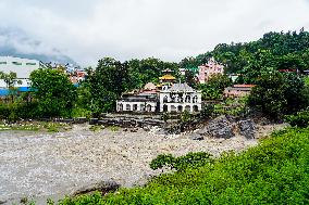 Bagmati River Flooding In Nepal.