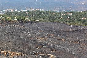 Aftermath From The Catastrophic Fire As Seen From The Mount Pentelicus.