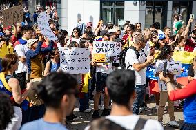 Protest Against Nicolas Maduro And For Democracy In Venezuela in Berlin