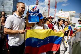 Protest Against Nicolas Maduro And For Democracy In Venezuela in Berlin