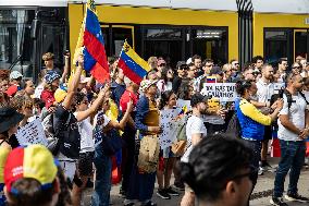 Protest Against Nicolas Maduro And For Democracy In Venezuela in Berlin