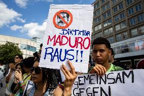 Protest Against Nicolas Maduro And For Democracy In Venezuela in Berlin