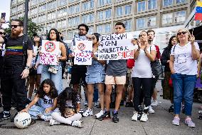 Protest Against Nicolas Maduro And For Democracy In Venezuela in Berlin