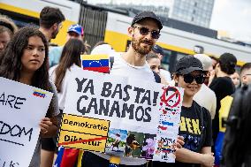 Protest Against Nicolas Maduro And For Democracy In Venezuela in Berlin