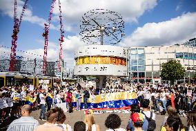 Protest Against Nicolas Maduro And For Democracy In Venezuela in Berlin