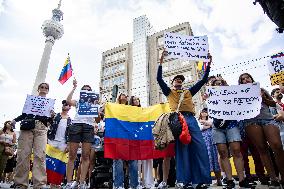 Protest Against Nicolas Maduro And For Democracy In Venezuela in Berlin