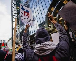 Pro-Palestine Protest In Front Of Israeli Consulate, Chicago