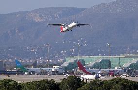 Diverse aircraft taking off