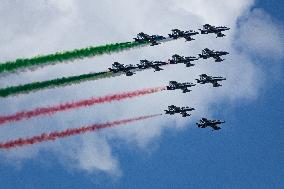 Italian Air Force’s Frecce Tricolore flies over Washington, DC