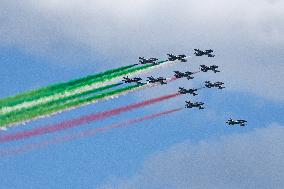 Italian Air Force’s Frecce Tricolore flies over Washington, DC