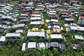 A Scrap Point For Discarded Motor Vehicles in Nanjing