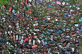 A Scrap Point For Discarded Motor Vehicles in Nanjing