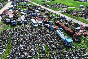 A Scrap Point For Discarded Motor Vehicles in Nanjing