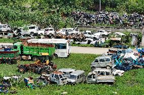 A Scrap Point For Discarded Motor Vehicles in Nanjing