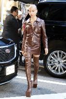 FKA Twigs Steps Out In A Brown Leather Look - NYC