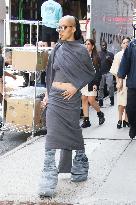 FKA Twigs Steps Out In A Grey Knit  - NYC