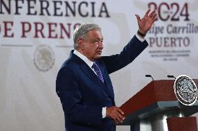 Mexico’s President Andres Manuel Lopez Obrador Briefing