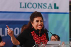 Clara Brugada Elected Mexico City Head Of Government  Inaugurated The Liconsa Milk Store